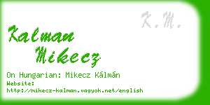 kalman mikecz business card