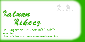 kalman mikecz business card